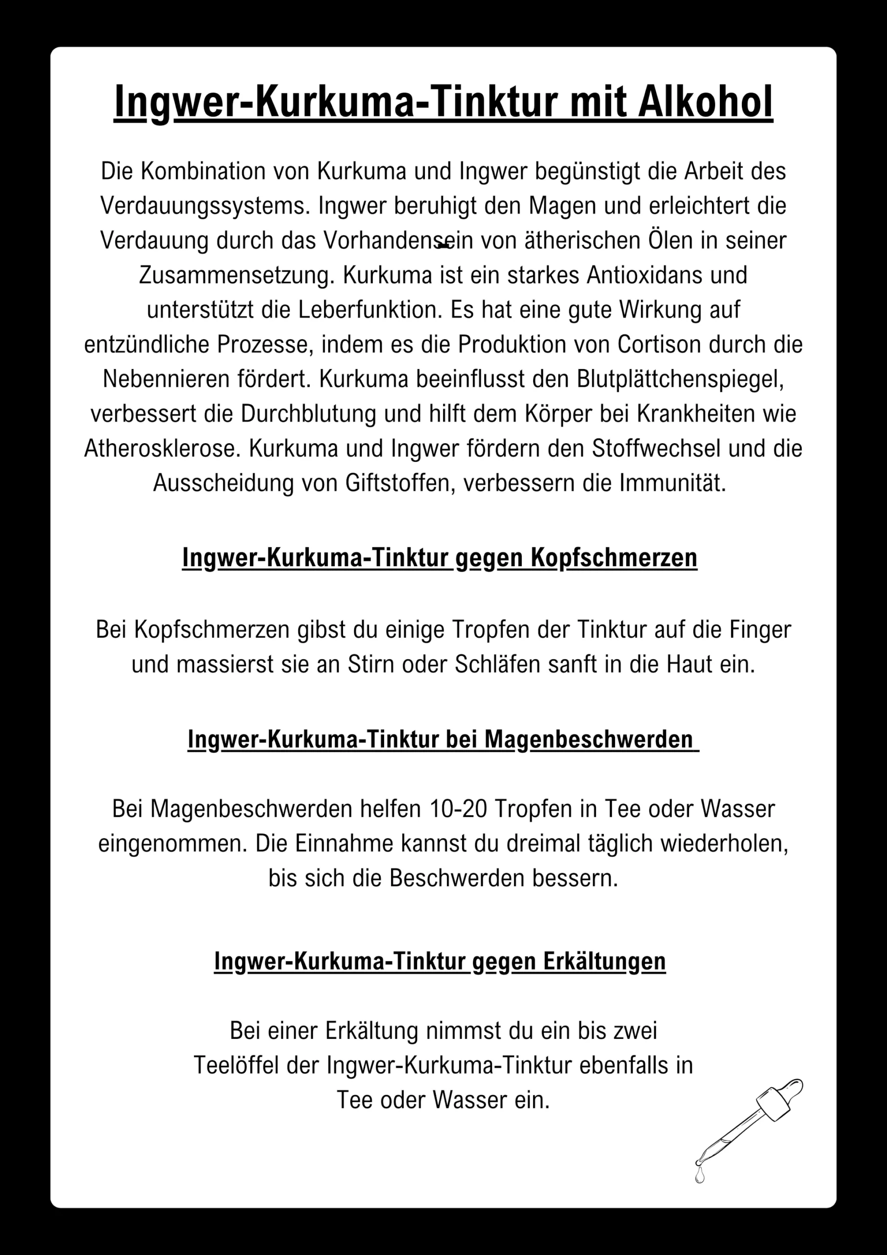 Beschrieb Ingwer-Kurkuma-Tinktur mit Alkohol Bio