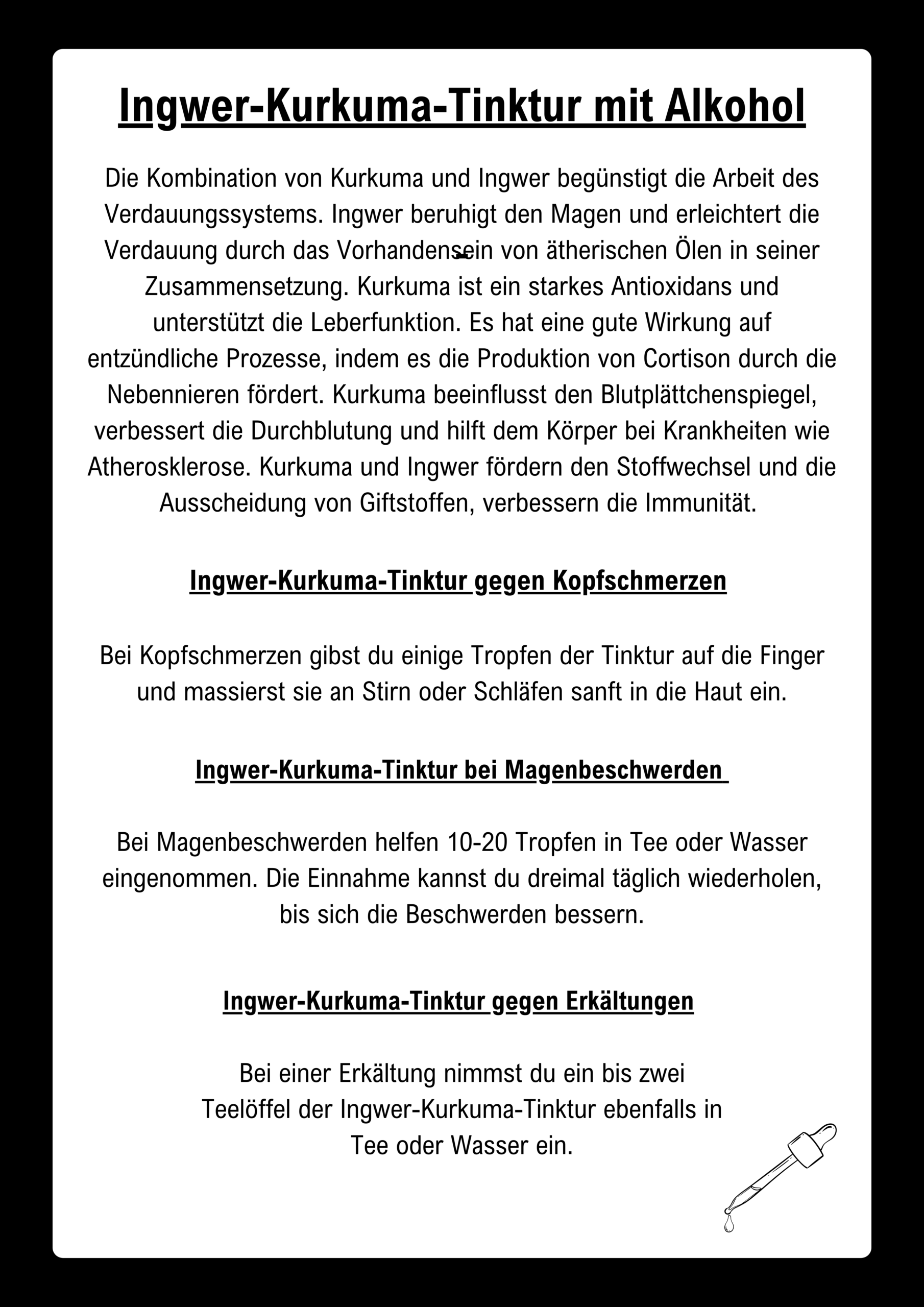Beschrieb Ingwer-Kurkuma-Tinktur mit Alkohol Bio