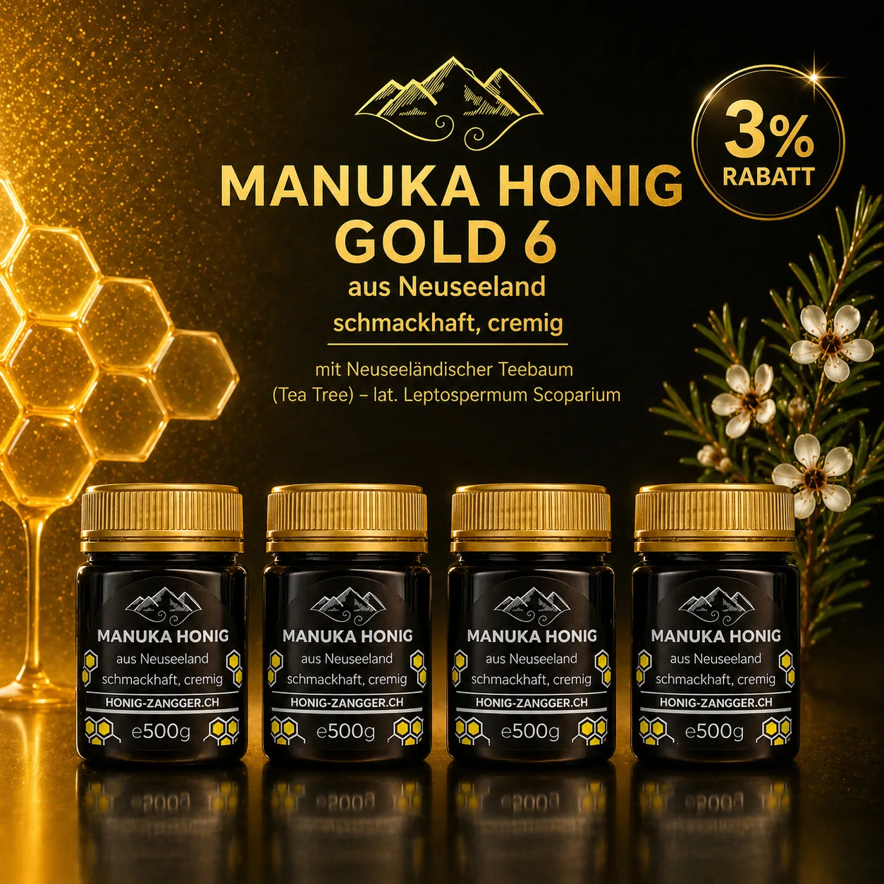 Manuka Honig GOLD 500g x 4